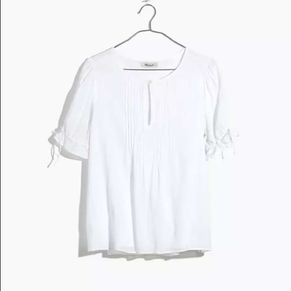 NWT Embroidered Pintuck Top